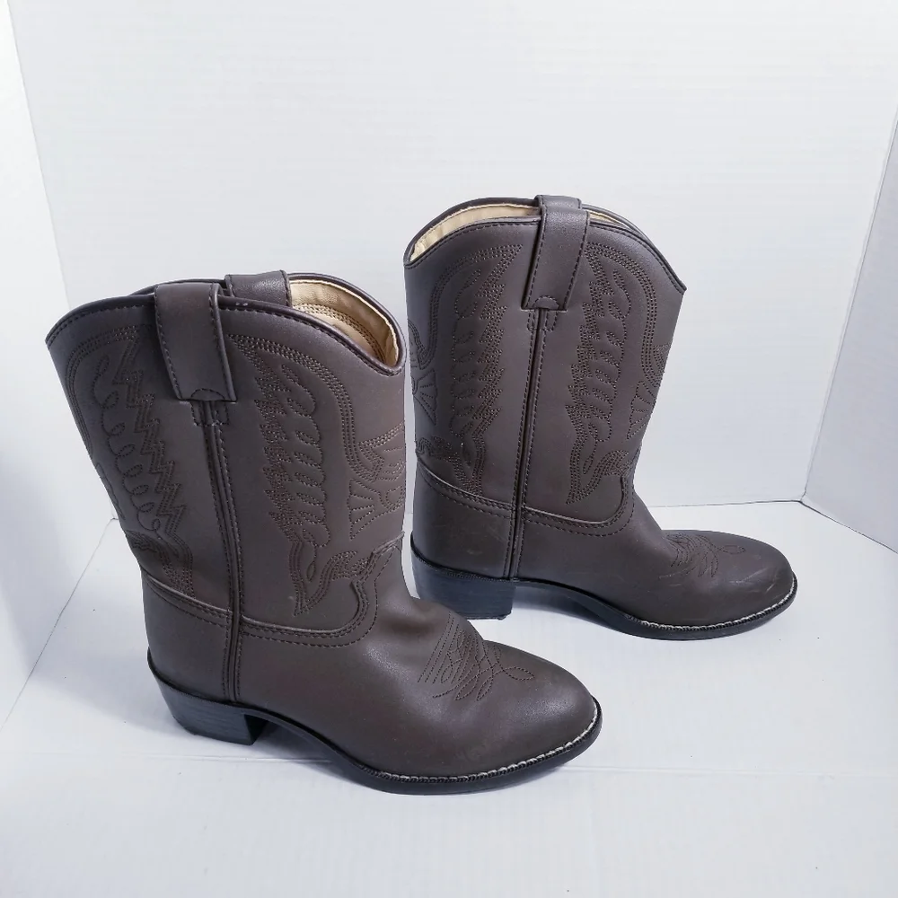 DURANGO KIDS BROWN COWBOY WESTERN BOOTS SIZE 2.5 D